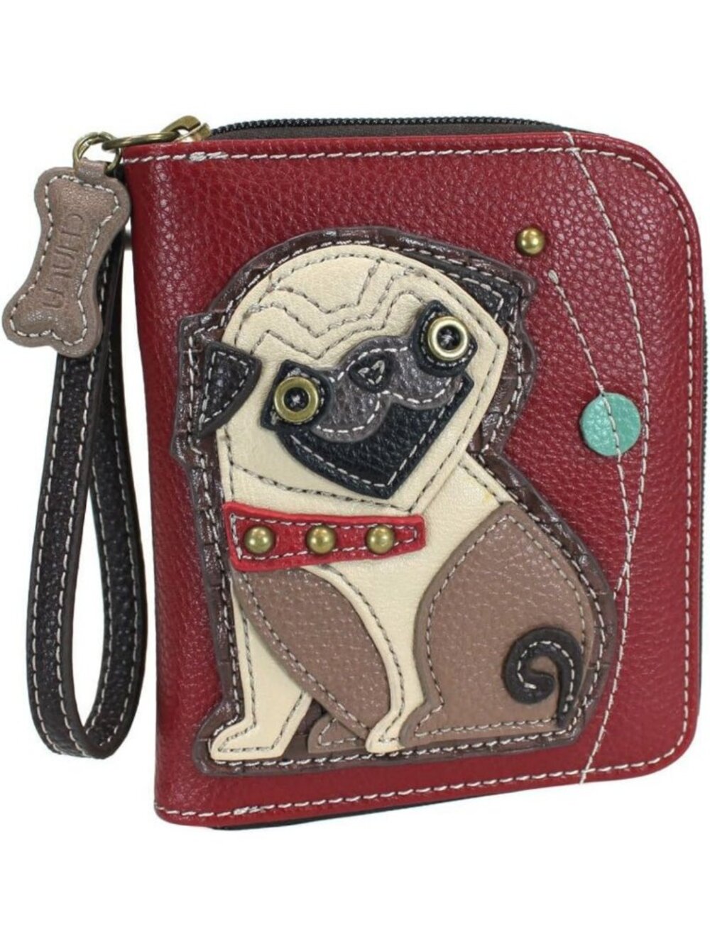Stylish Zip Around Wallet & Wristlet, 8 Card Slots, Durable PU Leather, Chic